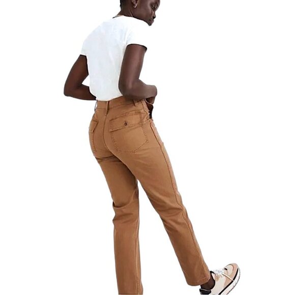 MADEWELL The Perfect Vintage Straight Workwear Utility Pants in Brown - Picture 6 of 13